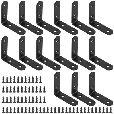 Lot de 15 �querres en L noires de 65 mm � angle droit pour chaise en bois, bi...