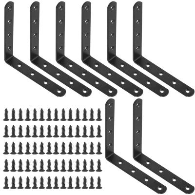 Lot de 8 �querres noires en forme de L � angle droit pour chaise en bois, bib...