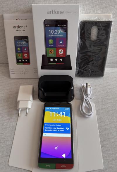 artfone Smart _ 500  Smartphone  pour Senior   COQUE DE PROTECTION NOIR