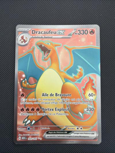 Carte Pokemon DRACAUFEU 183-165 EX Full Art FA EV3.5 MEW 151 FR NEUF
