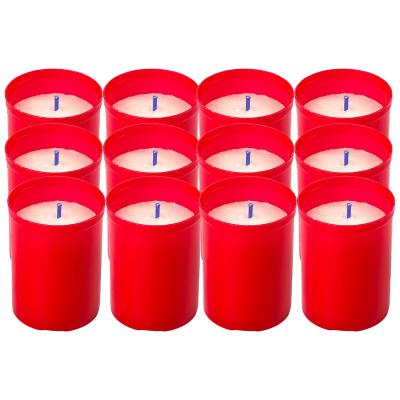 Lot de 12 Bougies Piliers Rouge 6.5x5cm Longue Dur�e, Bougies Rouge D�corativ...