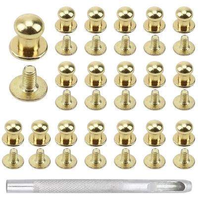 80 Pi�ces Bouton de Col � Vis 8mm Rivet Ceinture Cuir Bout Rond en Alliage de...