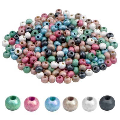 Perles en Bois Couleur, 300 Pi�ces Rondes Naturelles 6mm Pour Fabrication de ...