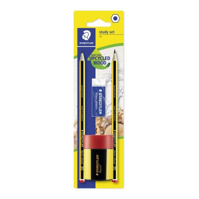 Noris School 121 511BKD Lot de 2 crayons graphite HB avec gomme et taillecrayon