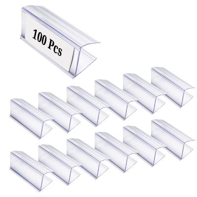 Lot de 100 Porte�tiquettes Transparent 6 x 2,5 cm Supports d'�tiquettes en Pl...