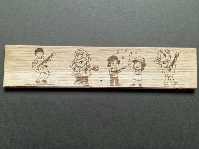 D�coration Plaque de pr�sentation en Bois Ch�ne   GUITARES ENFANTS et  VIEUX