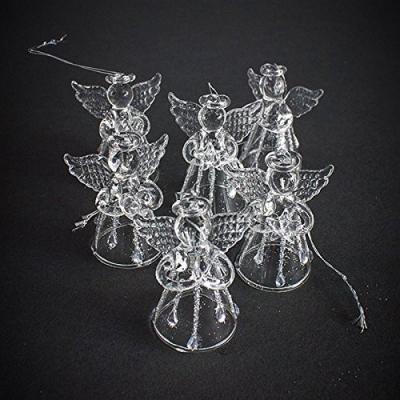 Ensemble de 6 PETIT VERRE ANGE D�corations Arbre de No�l 4.5cm par