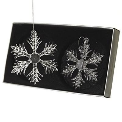 Set de 2 Flocon verre D�corations Arbre de No�l