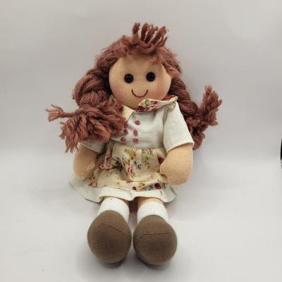 Doudou Poup�e Pomme Pidou 30cm Vintage Tissu Fleurie   Peluche D�co B�b�