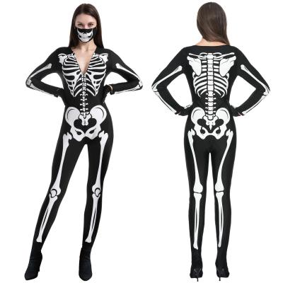 Costume de squelette double face avec masque, combinaison squelette d'Hallowe...