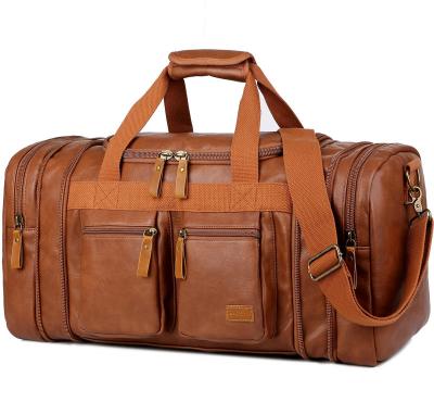 HB21 Sac de Voyage en Cuir pour Homme et Femme, Marron, Sac de Voyage en Cuir