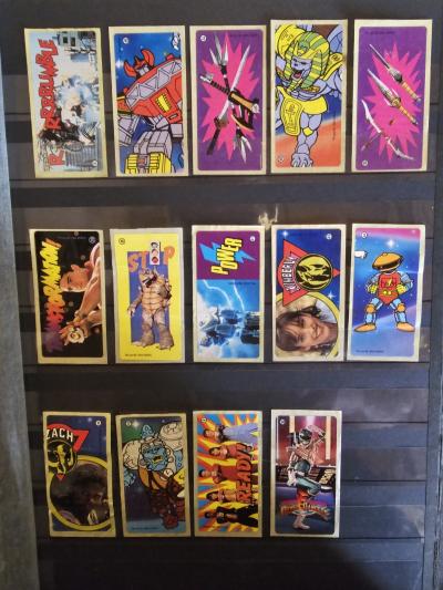 Lot stickers bubble gum power rangers chewing gum vignette autocollants