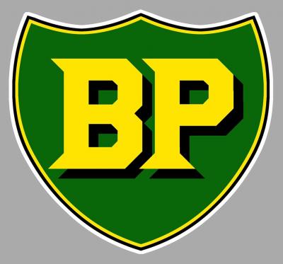 Sticker BP British Petroleum Vintage   Autocollant Garage - Voiture - Moto BB102