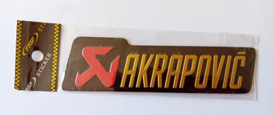 Autocollant Aluminium Pot Echappement Moto AKRAPOVIC : 9,5 cm par 3 cm