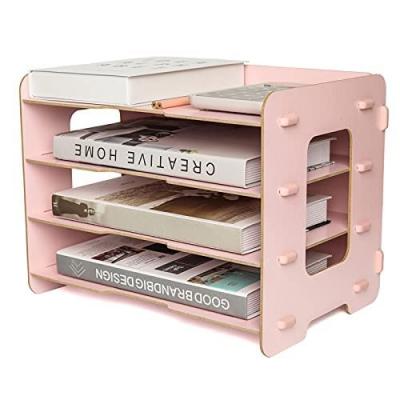 Organiseur De Fichiers En Bois 4 Niveaux Pour Rangement De Bureau, Fourniture...