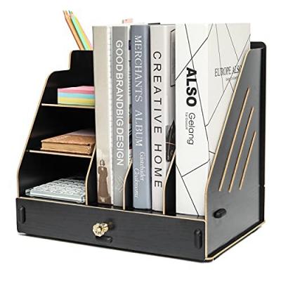 Organiseur de bureau avec tiroir en bois  Assemblage facile  Rangement de fic...