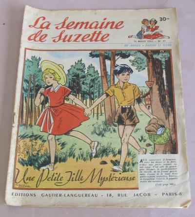 Revue Hebdomadaire journal Vintage La Semaine de Suzette N�37 11 ao�t 1955