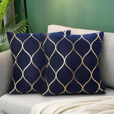 Housse de Coussin Bleu Marine Velours 45x45cm Lot de 2 Modernes Canap� Doux O...