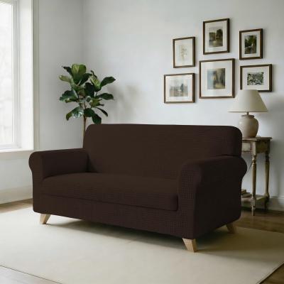 Iris  Housse de canap� �lastique, 96% Polyester   4% �lastom�tre, Marron, 3 P...
