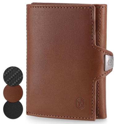TRYO Petit portefeuille pour homme et femme, portefeuille en cuir avec compar...