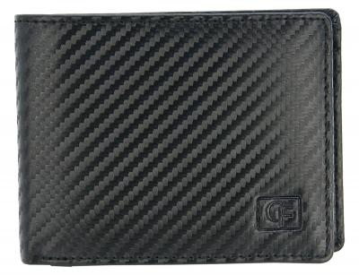 Portefeuille Homme, en Look Carbone, Protection RFID, Noir, PorteMonnaie Mince