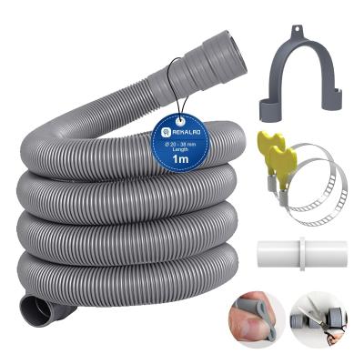 Tuyau lavelinge 1m, tuyau d'�vacuation des eaux us�es avec raccord de tuyau d...
