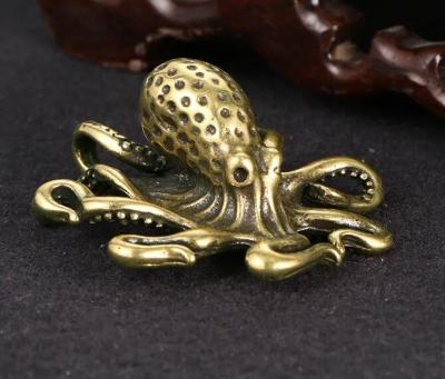 Statue animal poulpe en laiton petite sculpture figurine de table d�coration maison cadeaux