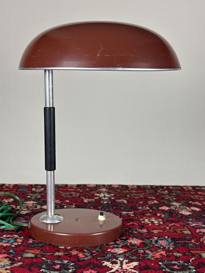 Vintage Modernist Desk Lamp Bur Leuchten, Metal, Silver Industrial