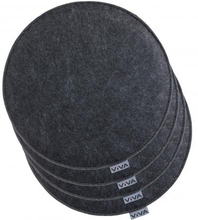 Lot de 4 Coussins d'assise en Feutre � 35x2 cm   Galettes de Chaise Rondes et...