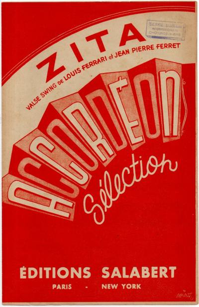 Partition piano accord�on 1951   Zita, valse swing de Louis FERRARI & J P FERRET