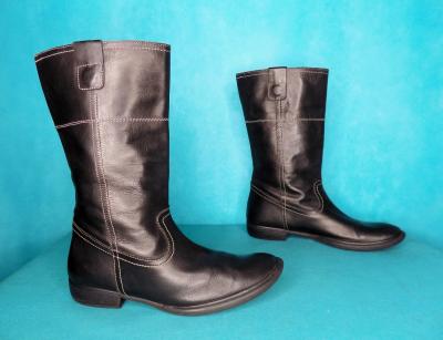 FRANCESCO MORICHETTI Black Leather Riding Boots Cavalier Style EU 40