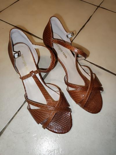 Chaussures salom�s Georgia Rose 38 marron crocodile port�es trois fois