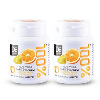Chewinggum au xylitol, sans aspartame ni sucre, ar�me de fruits frais, sans O...