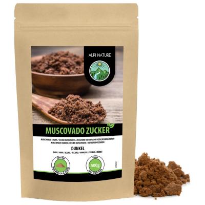 Sucre Muscovado Noir 500g, Sucre de Canne Brut non Raffin�, �dulcorant Naturel