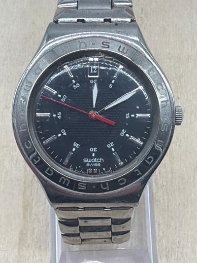 Montre Swatch Irony homme acier inoxydable cadran noir bracelet metal vintage