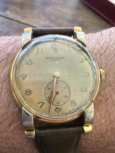 Baume Mercier Gen�ve 36mm BIG Vintage 40s Small Seconds Swiss Watch Working