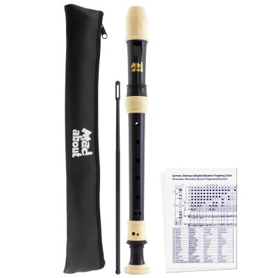 MAREC05 Fl�te � bec soprano pour l'�cole avec sac, tige de nettoyage et table...