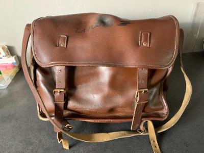 Ancienne Grande Sacoche En Cuir de guidon La Poste V�lo mobylette motob�cane ptt