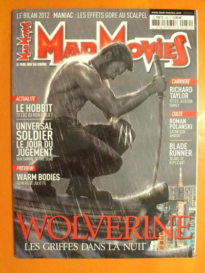 MAD MOVIES N� 259 du 01-2013  Wolverine  Le Hobbit  Warm Bodies  Blade Runner