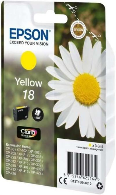 lot de 4 cartouches EPSON 18 marguerite magenta   jaune   vendu sans bo�te