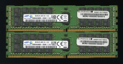 Samsung 64GB (2 X 32GB) PC4 2400T PC4 19200 DDR4 Reg ECC Ram M393A4K40BB1 CRC0Q
