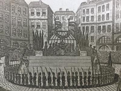Alistamiento Ej�rcito Revoluci�n Francesa 1792 Raro Grabado Vintage Cebo