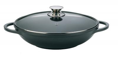Wok Po�le Wok Woktopf Induction 36cm Fonte D'Aluminium avec Couvercle Po�le �...