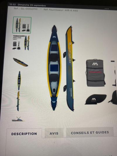 Kayak Gonflable 2 Places Avec Si�ges Amovibles Cano� Avec Pagaie Si�ge Gonflable
