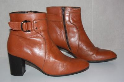 MINELLI  Bottines Boots Cuir  Marron  Doubl�es Cuir Talons T 39 BE