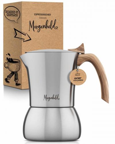 FLOW Premium Cafeti�re � Expresso en acier inoxydable  Espresso Maker 4 Tasse...