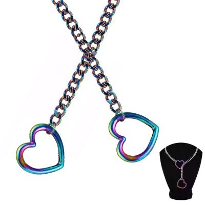 Love Shackles Collier ras du cou en forme de c ur pour femme, cha�ne en forme...