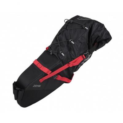 Sacoche de selle velo zefal z adventure r17 pour 17l noir rouge etanche fixation
