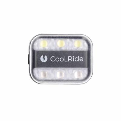 Eclairage velo coolride usb arriere clip sur tige de selle et adaptateur pour fi