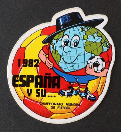 Autocollant Coupe du Monde Mundiales 82 Espana y su Football  7,5x8,5cm